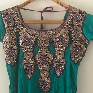 Indian Pakistani Dress Purple and Green